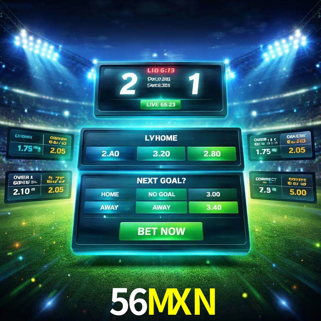 Vista de apuestas en vivo 56MXN durante un partido en curso
