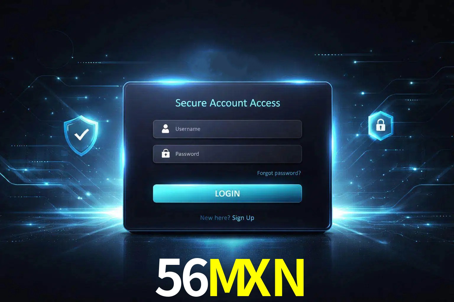 Pantalla de inicio de sesión de cuenta 56MXN para usuarios en México